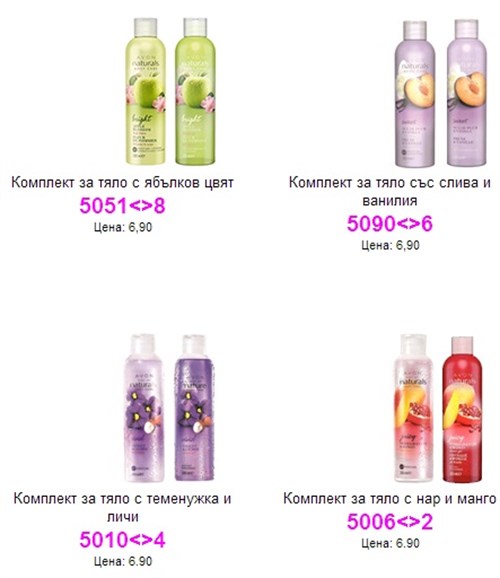 AVON комплекти Naturals